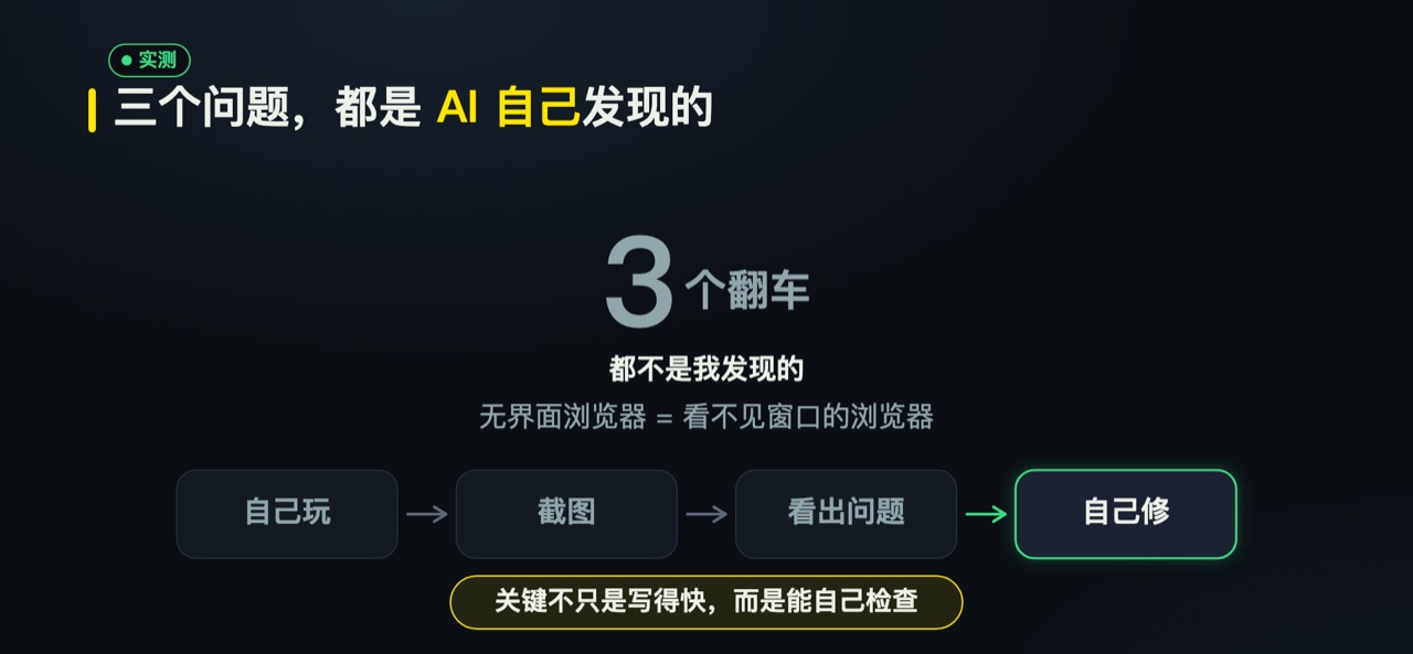 AI 自己玩、截图、找问题、再修