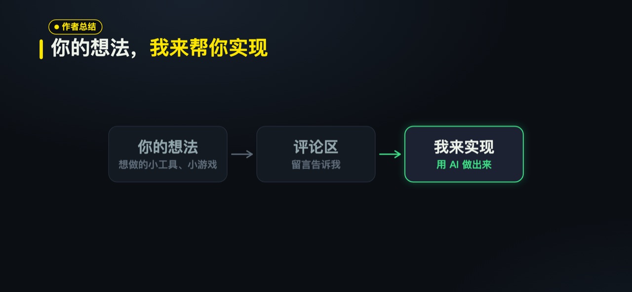 你的想法，留在评论区，我来实现